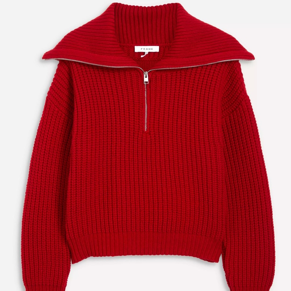 Frame Merino Wool Quarter Zip Sweater